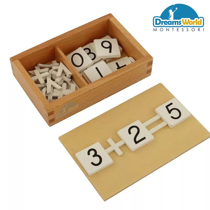 Giáo Cụ Montessori - Bộ dấu toán học - Arithmetic Signs Box