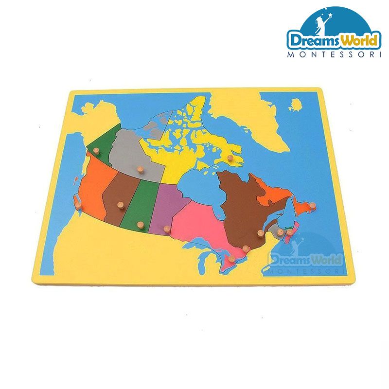 Giáo Cụ Montessori - Ghép bản đồ nước Canada - Puzzle Map of Canada