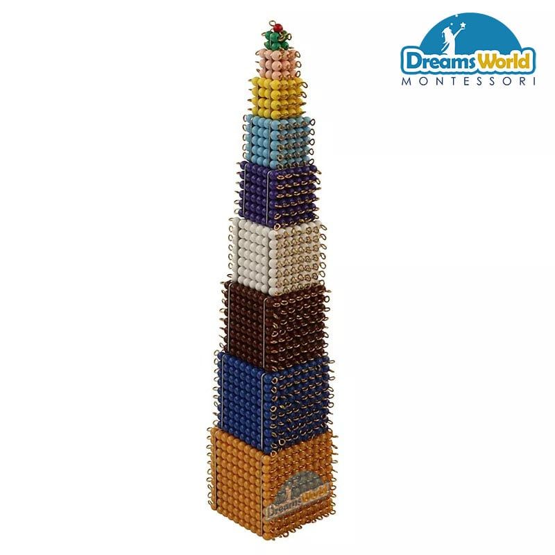 Giáo Cụ Montessori - Khối hạt cườm - Colored bead cubes