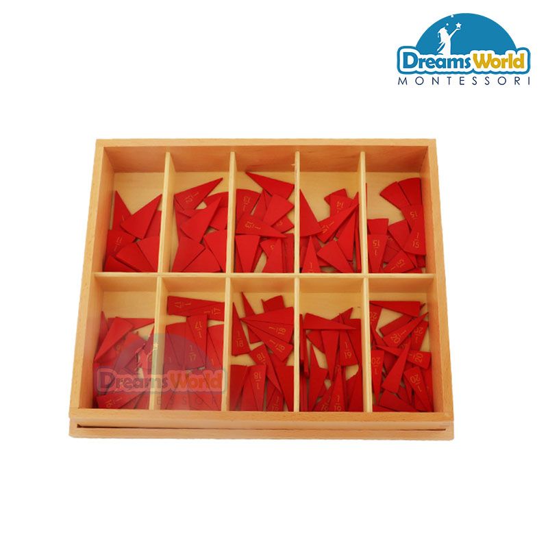 Giáo Cụ Montessori - Các hình tròn được cắt thành các phần bằng nhau có gắn nhãn - Cut - out Fraction Circles: 1/11 to 1/20