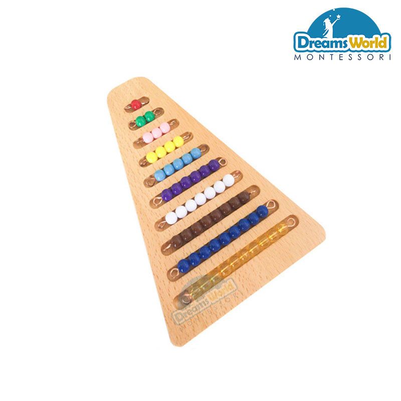 Giáo Cụ Montessori - Khay bậc thang hạt cườm - Bead Stairs Base