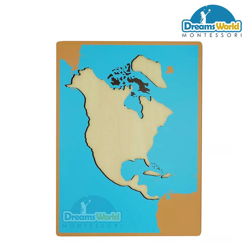 Giáo Cụ Montessori - Ghép bản đồ châu Bắc Mỹ - Puzzle map of North America