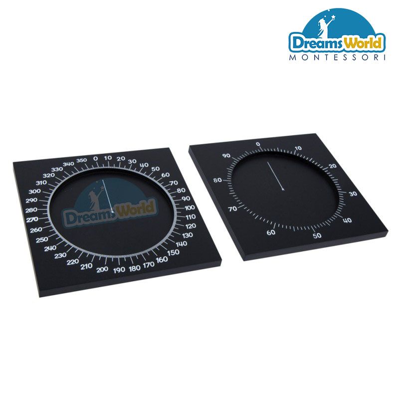 Giáo Cụ Montessori - Bộ chia 360 độ - Circle Measuring:Device-Degree & Device-Percentage
