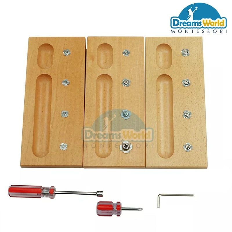Combo 3 bộ lắp ghép ốc vít Montessori - Combo 3 sets of Montessori screws