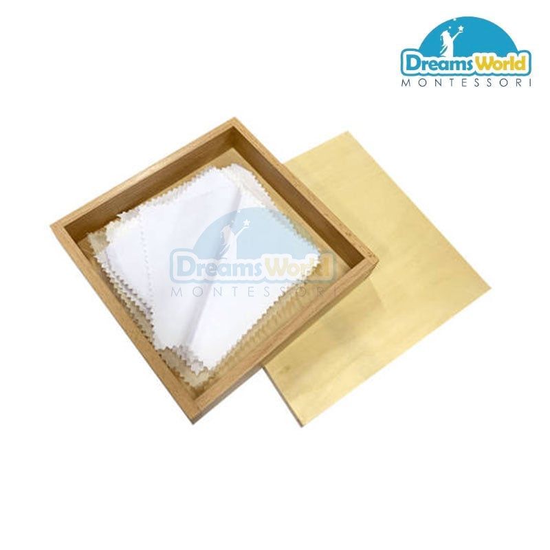 Giáo Cụ Montessori - Phân biệt cấu trúc vải màu trắng - Second Fabric Box
