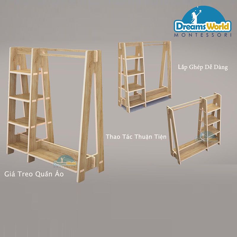Giá treo quần áo Montessori - Montessori clothes rack