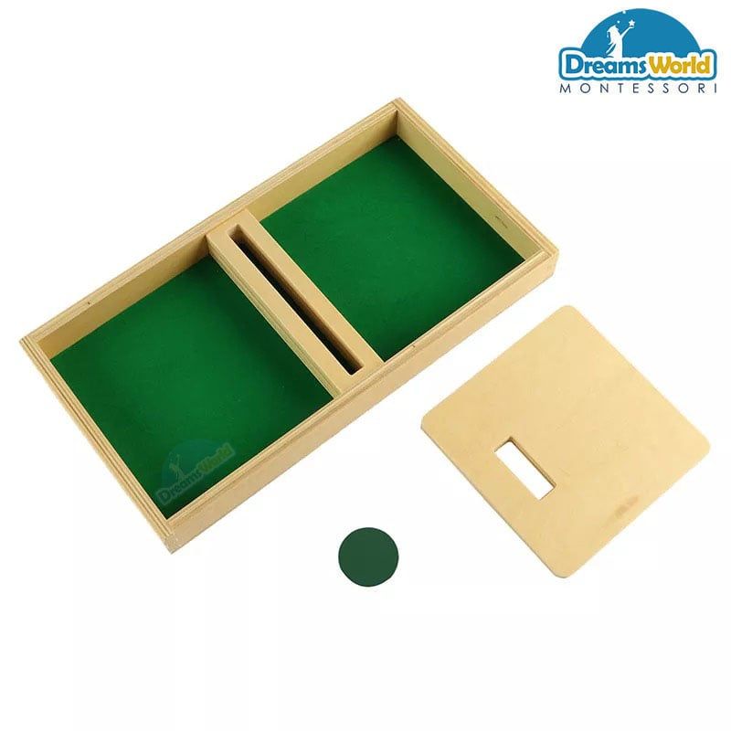 Giáo Cụ Montessori - Luồn đồng xu - Imbucare board with Kint disc