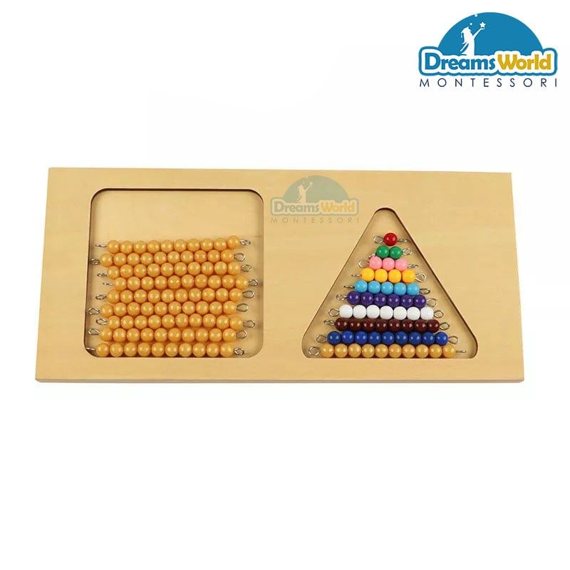 Giáo Cụ Montessori - Khay chứa dây cườm hàng chục - Teens Bead Stair Tray