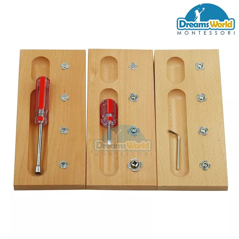 Combo 3 bộ lắp ghép ốc vít Montessori - Combo 3 sets of Montessori screws