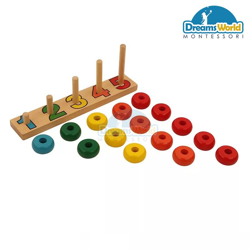 Giáo Cụ Montessori - Bộ tính Abacus - Wooden Counting Mathematics Abacus