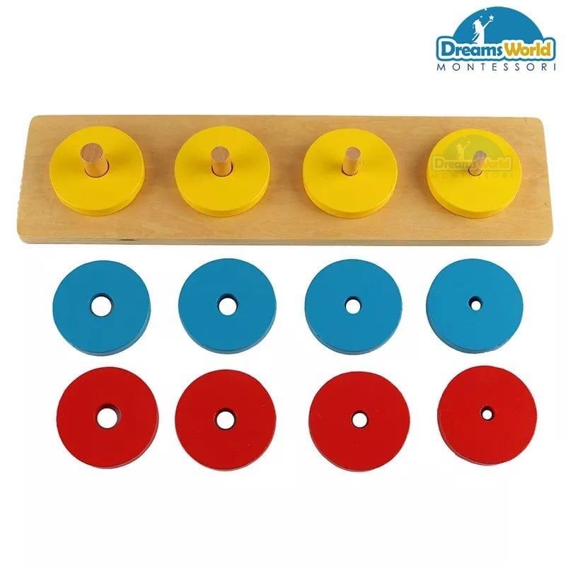Ghép 4 khốn khối tròn Montessori - Four circular blocks