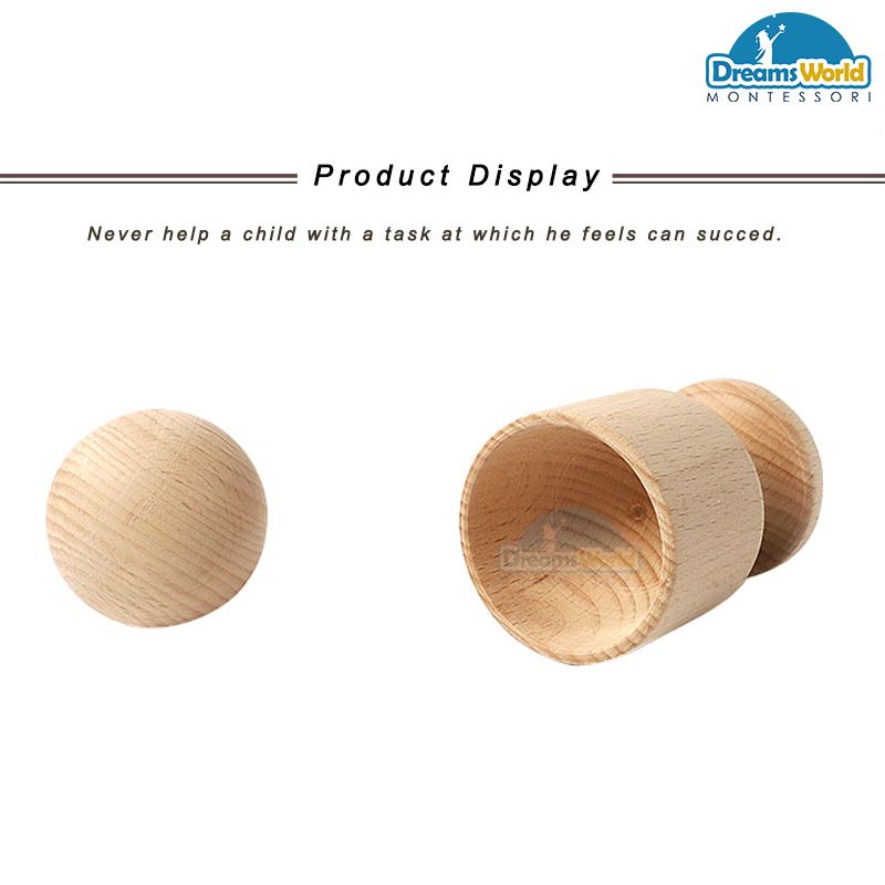 Giáo Cụ Montessori - Quả bóng gỗ và chiếc cốc - Wooden Ball with a cup