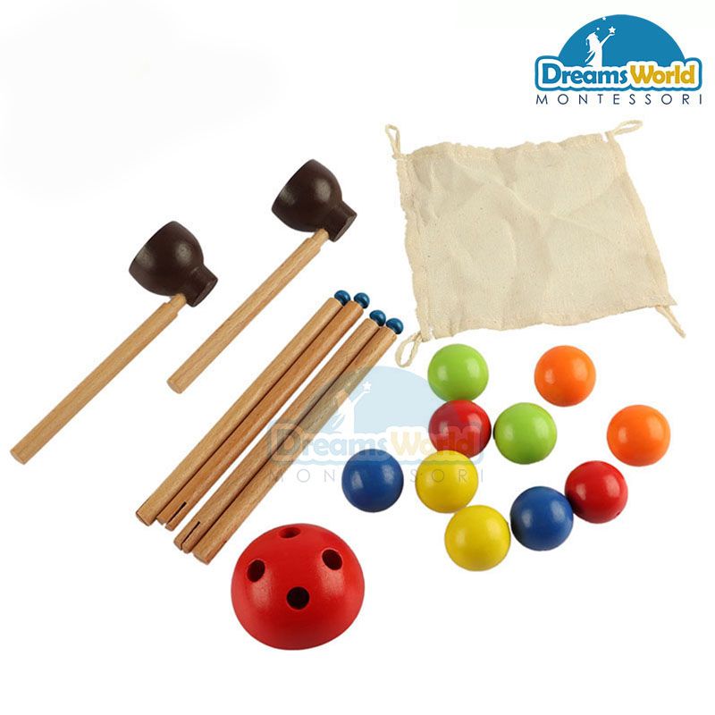 Giáo Cụ Montessori - Chuyển hạt - Balance exercise