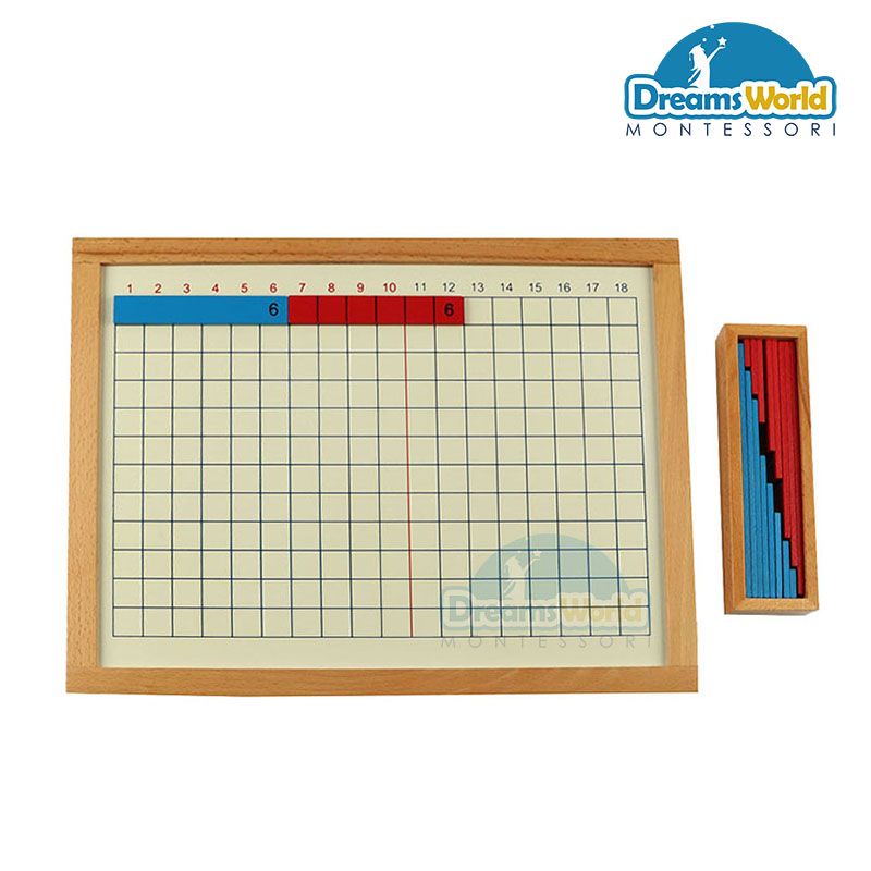 Giáo Cụ Montessori - Bảng học phép tính cộng - Addition Strip Board with frame