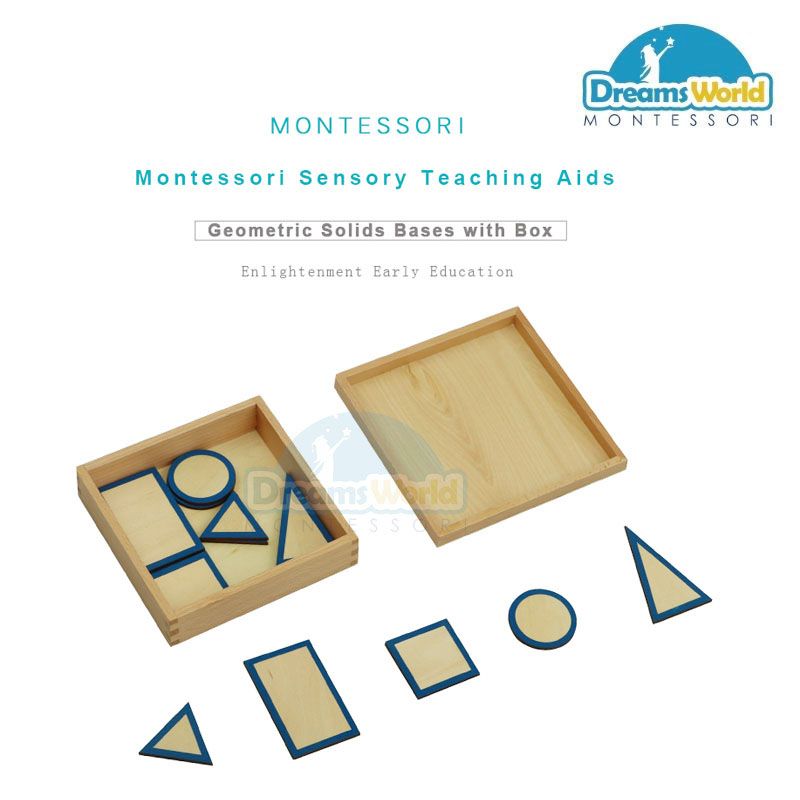 Giáo Cụ Montessori - Đế của hình khối - Geometric Solids Bases with Box