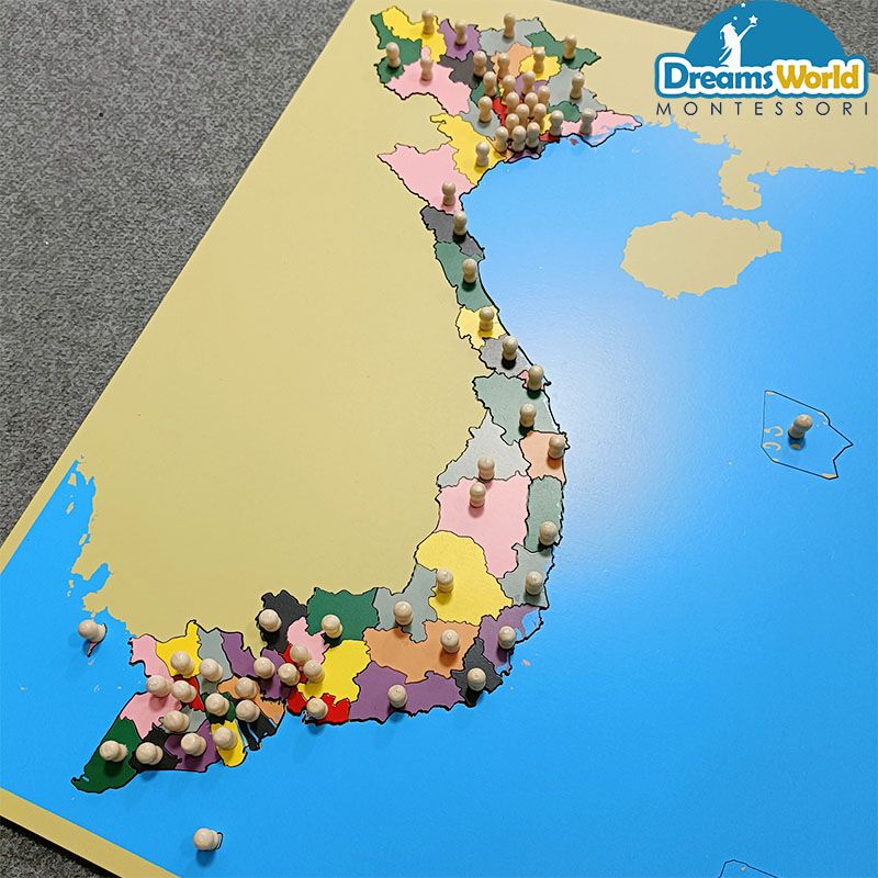 Giáo Cụ Montessori - Ghép bản đồ Việt Nam - Puzzle Map of Viet Nam