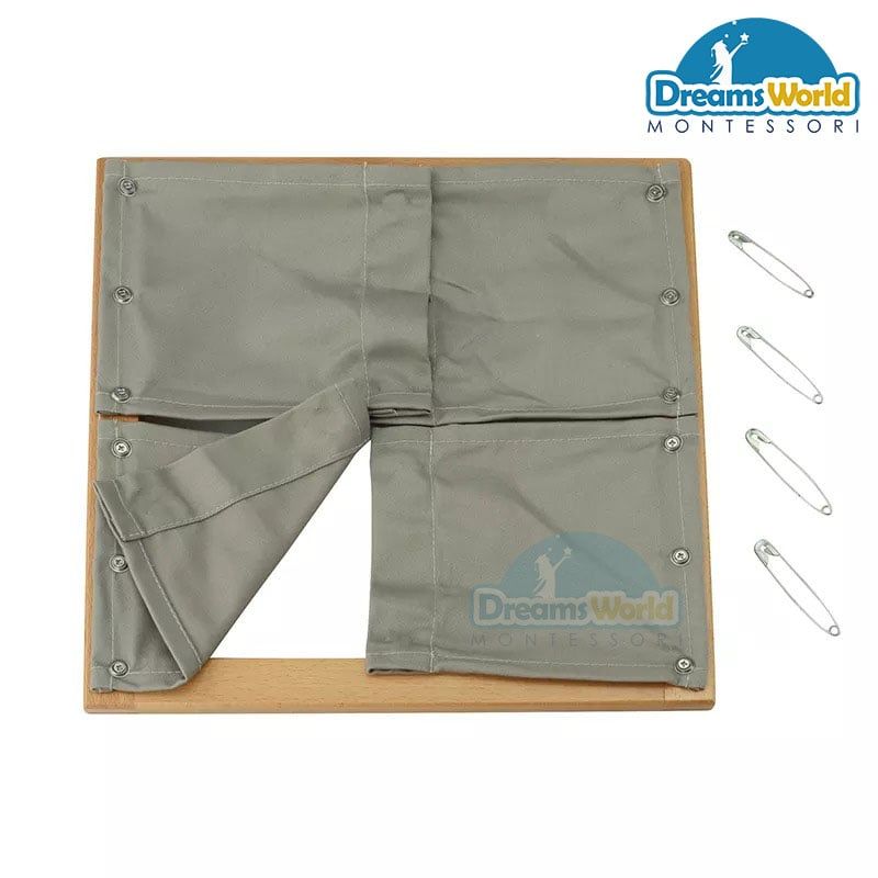 Giáo cụ Montessori - Khung dạy kỹ năng sử dụng kim băng - Safety Pins Dressing Frame