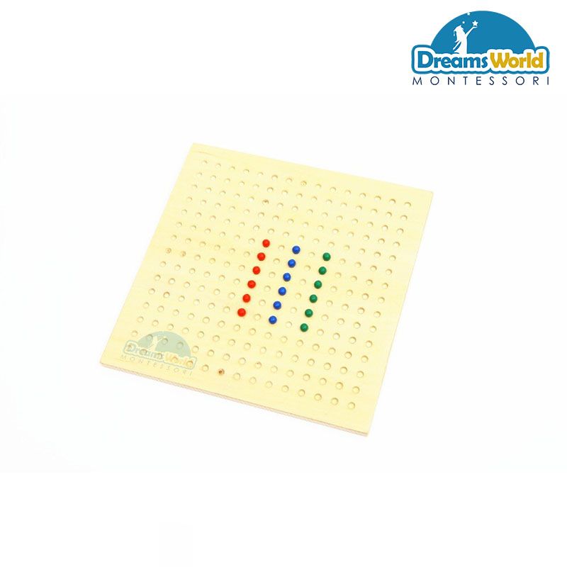 Giáo Cụ Montessori - Bảng chốt cắm hình vuông nhỏ - Small Square Root Board