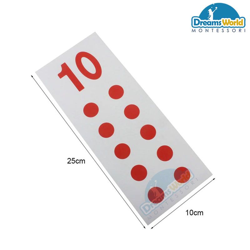 Giáo Cụ Montessori - Thẻ kiểm soát đếm hạt - numeral and counters control cards