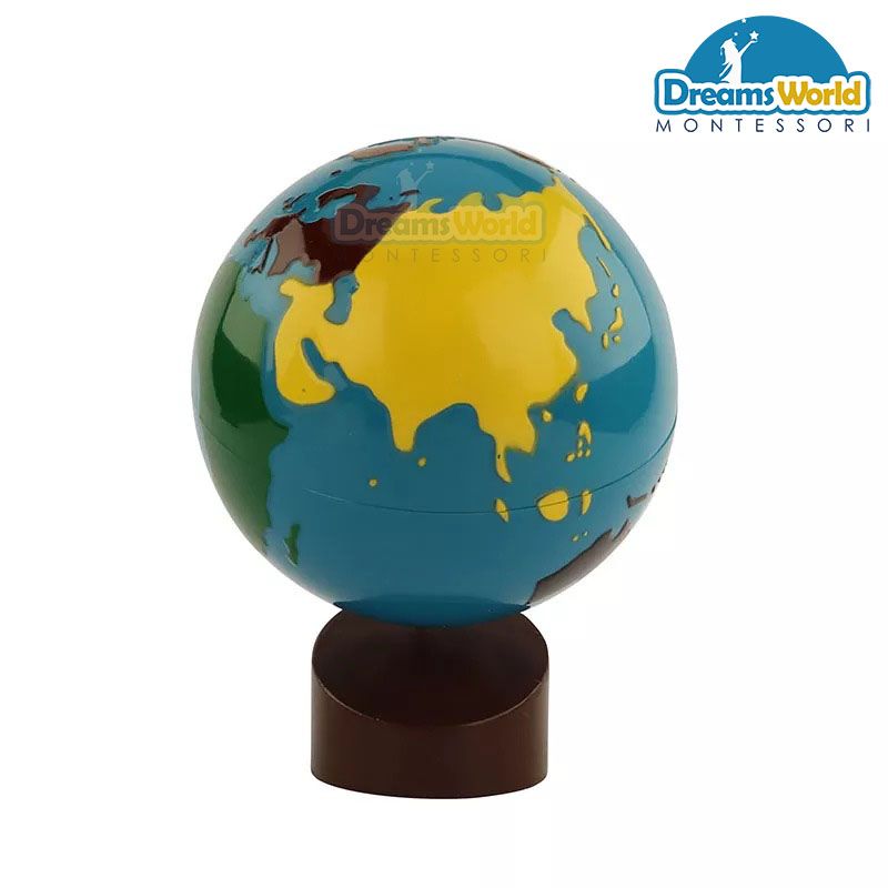 Giáo Cụ Montessori - Quả cầu các phần của trái đất 16 cm - Globe-World Parts
