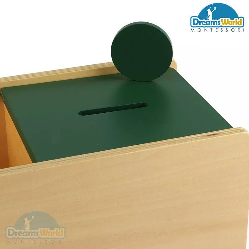 Giáo Cụ Montessori - Hộp trượt và đồng xu - Imbucare box with Flip Lid - 1 Slot