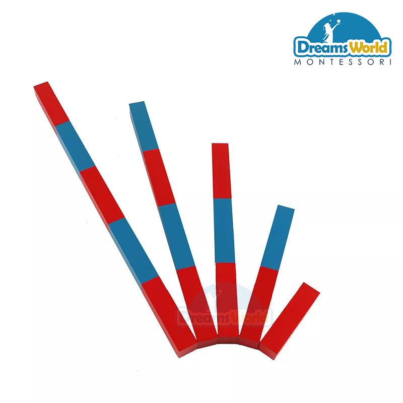 Giáo Cụ Montessori - Gậy số 5 bước - Numerical Rods 5 steps