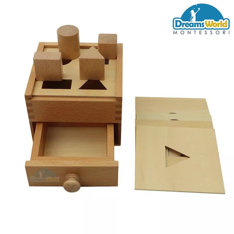 Giáo Cụ Montessori - Nhiều khối hình với hộp - Multiple Shapes Blocks With Box