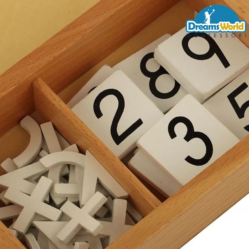 Giáo Cụ Montessori - Bộ dấu toán học - Arithmetic Signs Box