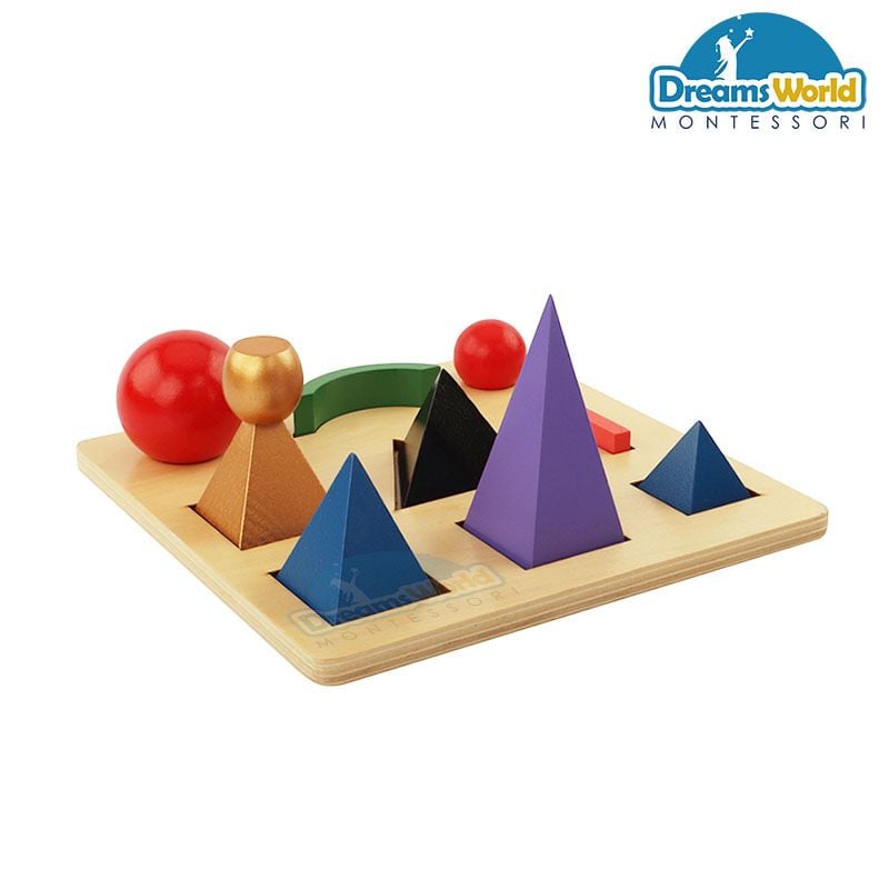 Giáo cụ Montessori - Biểu tượng ngữ pháp có khay - Solid Grammar Symbols