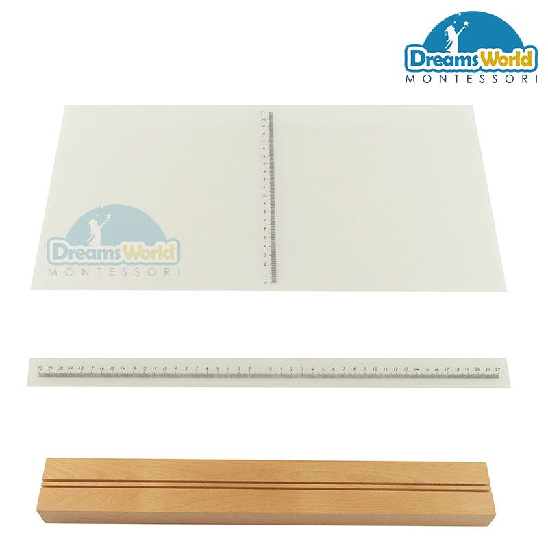 Giáo Cụ Montessori - Thước đứng đo chiều cao của các tam giác màu vàng - Stand for Height