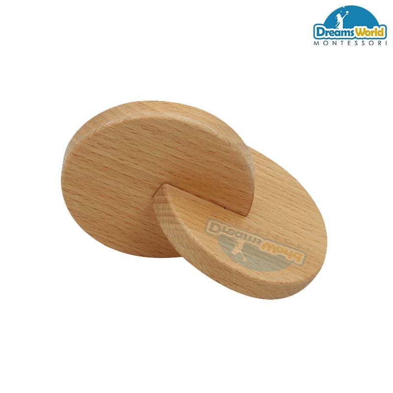 Giáo Cụ Montessori - 2 miếng gỗ lồng vào nhau - Interlocking Discs