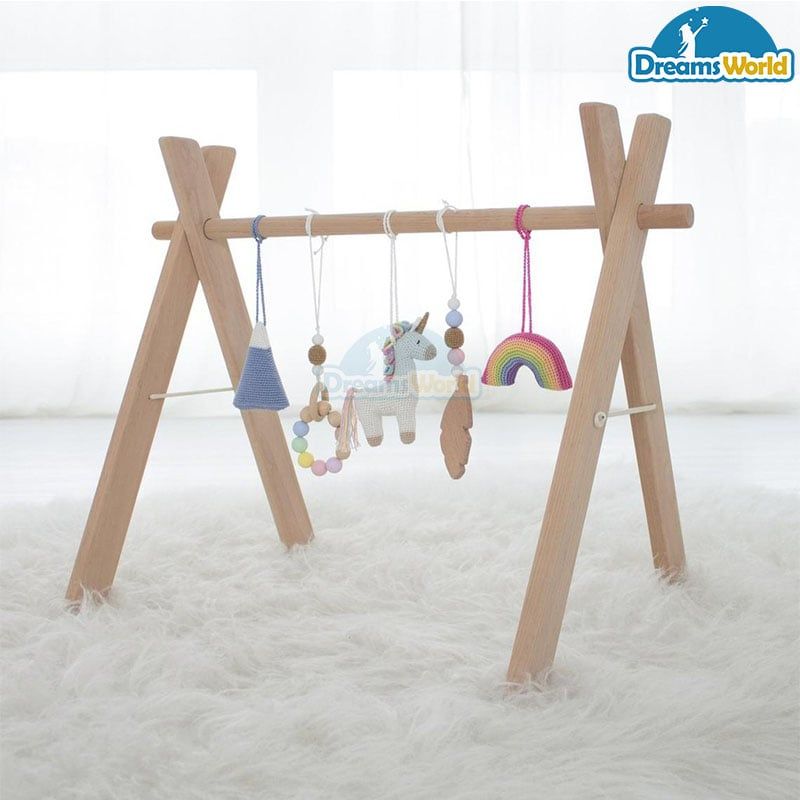 Kệ chữ A Montessori bằng gỗ cho bé - Montessori 0-6 tháng tuổi
