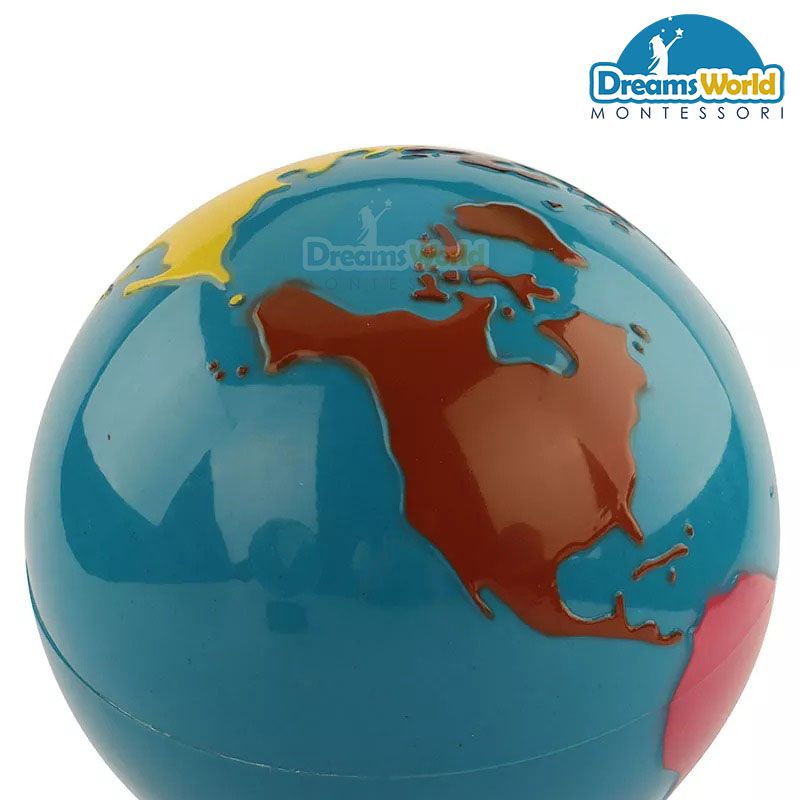 Giáo Cụ Montessori - Quả cầu các phần của trái đất 16 cm - Globe-World Parts