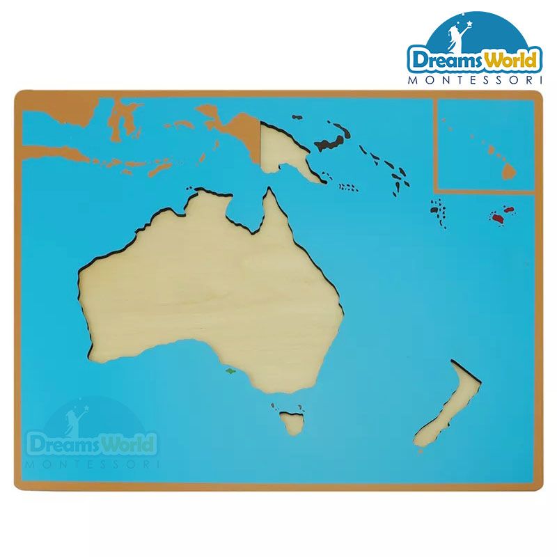 Giáo Cụ Montessori - Ghép bản đồ châu Úc - Puzzle Map of Australia