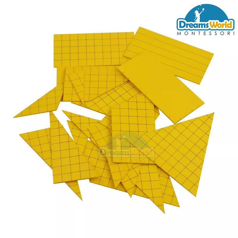 Giáo Cụ Montessori - Hình tam giác màu vàng - Yellow Triangle for Area