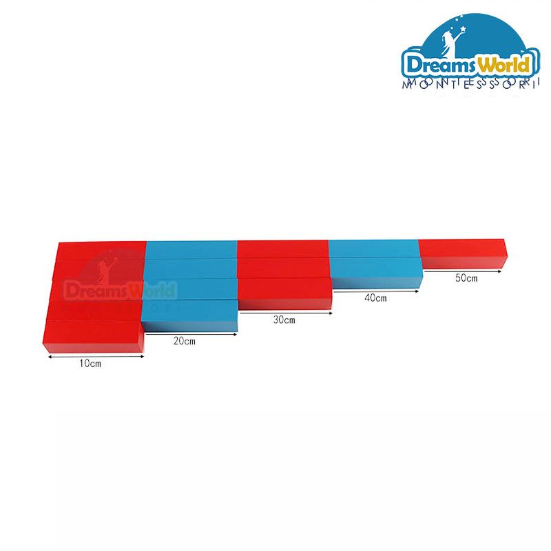 Giáo Cụ Montessori - Gậy số 5 bước - Numerical Rods 5 steps