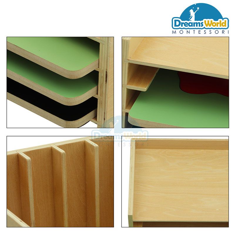 Giáo Cụ Montessori - Kệ ghép hình thực vật 3 tầng - Botany Puzzle Cabinet