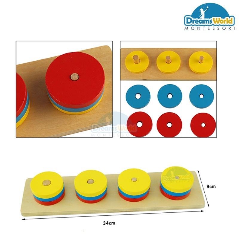 Ghép 4 khốn khối tròn Montessori - Four circular blocks
