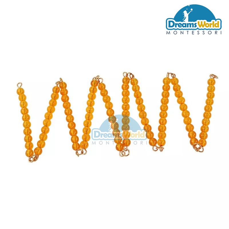 Giáo Cụ Montessori - Dây cườm 100 - Golden Bead Chains of 100