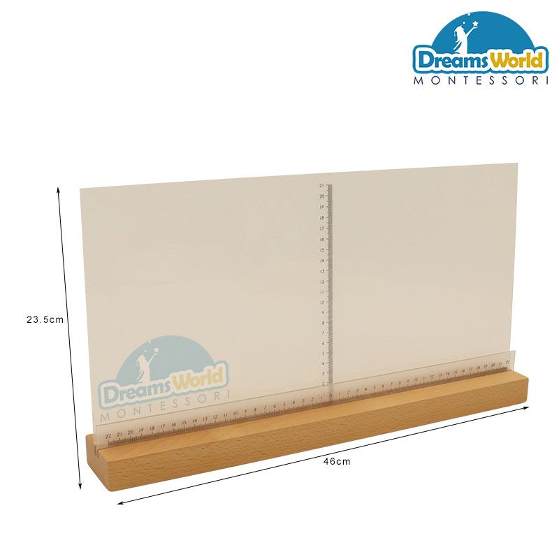 Giáo Cụ Montessori - Thước đứng đo chiều cao của các tam giác màu vàng - Stand for Height