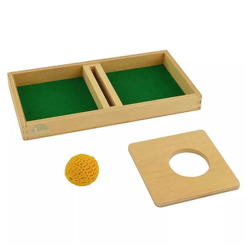 Giáo Cụ Montessori - Luồn quả bóng len - Imbucare board with Kint ball