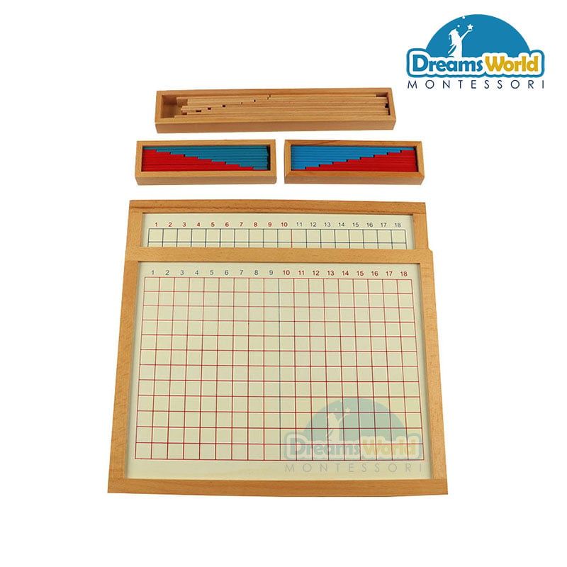 Giáo Cụ Montessori - Bảng học phép tính cộng - Addition Strip Board with frame