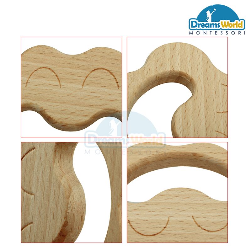 Giáo Cụ Montessori - Mặt Cười Gỗ - Wooden smiley face Montessori