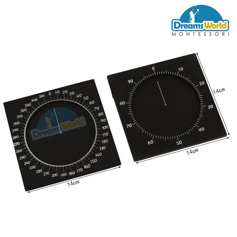 Giáo Cụ Montessori - Bộ chia 360 độ - Circle Measuring:Device-Degree & Device-Percentage