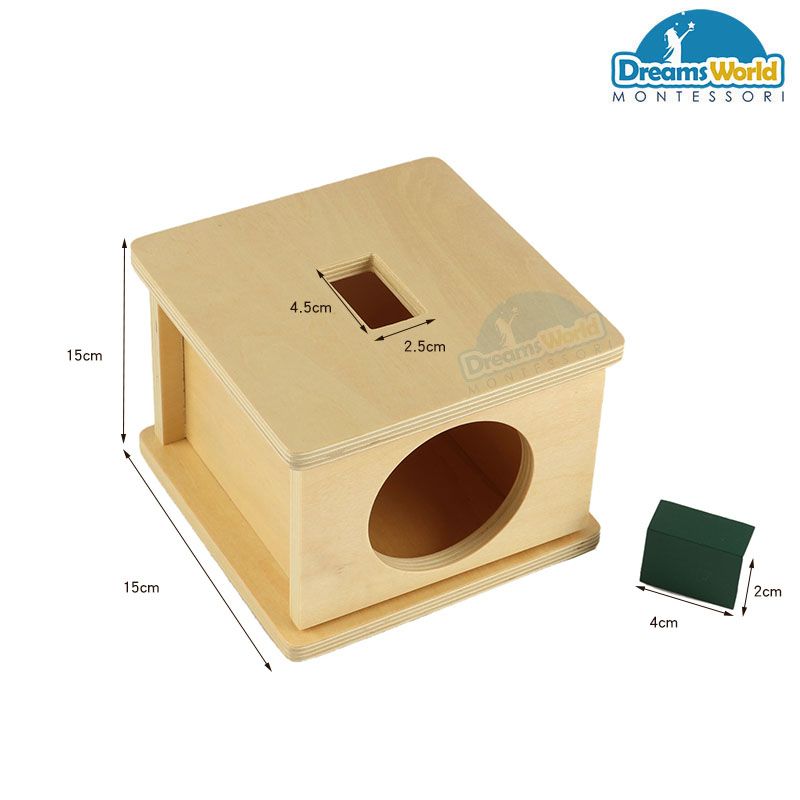 Giáo Cụ Montessori - Trò chơi thả khối lăng trụ chữ nhật vào hộp có lỗ - Imbucare Box w/ Rectangular Prism