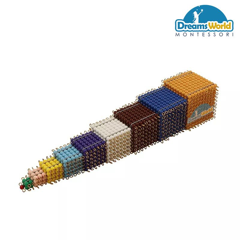 Giáo Cụ Montessori - Khối hạt cườm - Colored bead cubes