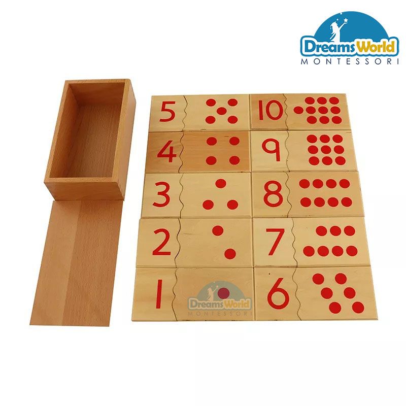Giáo Cụ Montessori - Ghép số từ 1 đến 10 - Number Puzzle 1-10