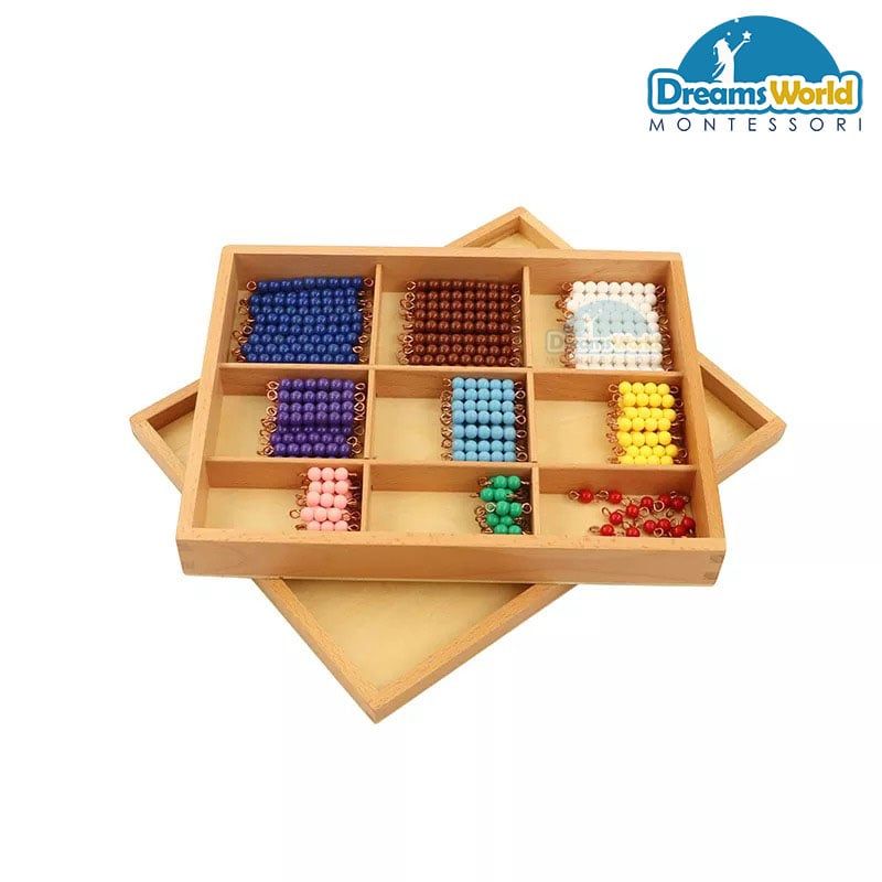 Giáo Cụ Montessori - Bảng kiểm tra chuỗi hạt màu - Checker Board Beads
