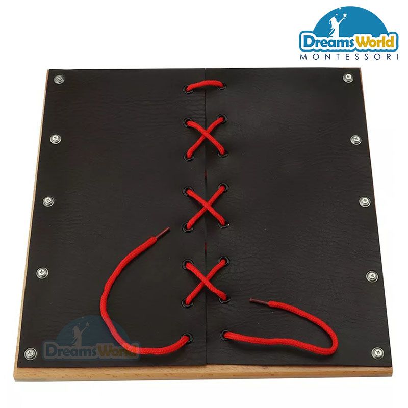 Giáo cụ Montessori - Khung dậy kỹ năng buộc dây giầy - Shoe Lacing Dressing Frame