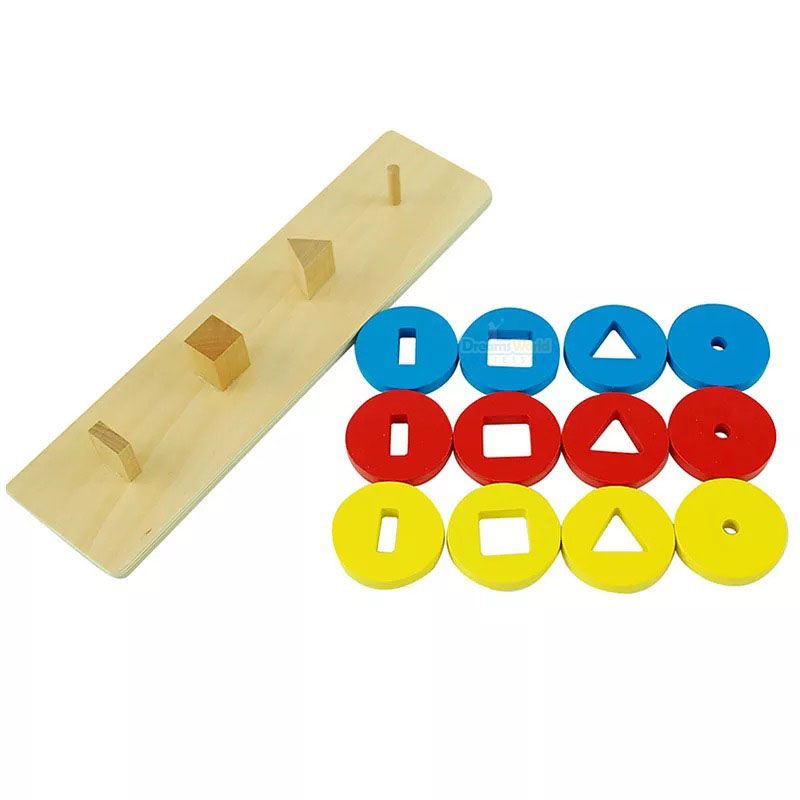 Giáo Cụ Montessori - Khối xây dựng đồ họa cơ bản của bốn vòng tròn - Basic graphical building blocks of four-circle